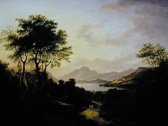 Veduta estesa di Loch Lomond, vicino a Dumbarton
