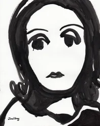 Illustrazione di Greta Garbo in bianco e nero, ca. 2000