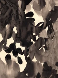 Foglie astratte in inchiostro, c.2019 (inchiostro su carta)