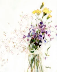 Phlox, garofano e alito di bambino per Daphne, c. 2018 (acquerello su carta)