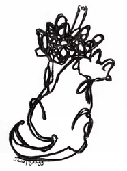 Gatto Rosetta in movimento, 2025 circa (carboncino su carta)