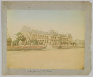 Hotel Imperiale, Tokyo, Giappone (foto b/n colorata a mano)