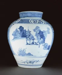 Vaso blu e bianco
