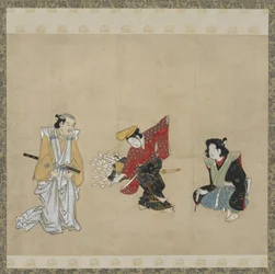 Ragazzo che esegue una danza Narihira, periodo Edo