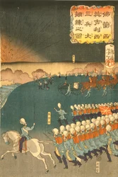 Truppe francesi e britanniche impegnate in manovre di addestramento militare, Yokohama, Giappone