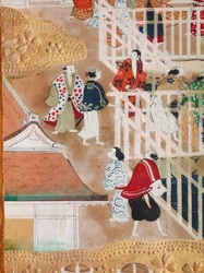 Osakazu Byobu - Paravento giapponese a otto pannelli (pittura)