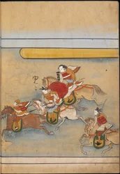 Soldati a cavallo, illustrazione dal 
