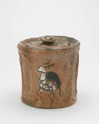 Barattolo per cerimonia del tè con coperchio abbinato, Kyoto, periodo Edo o era Meiji