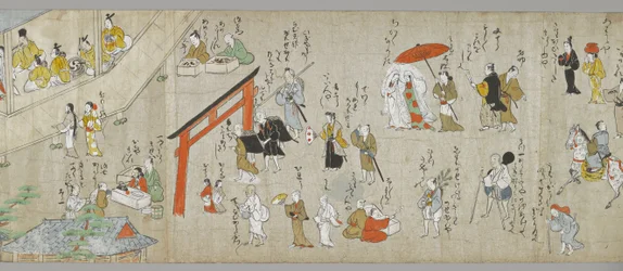 I rotoli del santuario di Tenjin (uno di una coppia) (dettaglio), Scuola Tosa, XVII secolo