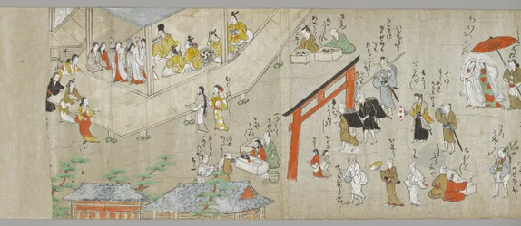 I rotoli del santuario di Tenjin (uno di una coppia) (dettaglio), Scuola Tosa, XVII secolo