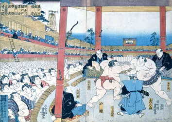 Lotta tradizionale in Giappone: lottatori di sumo