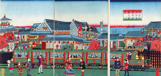 Treno a Yokohama, seconda metà del XIX secolo