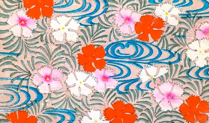 Stampa su legno di fiori di garofano