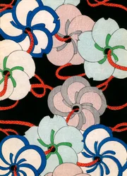 stampa xilografica a colori di Ornamenti di Camelia