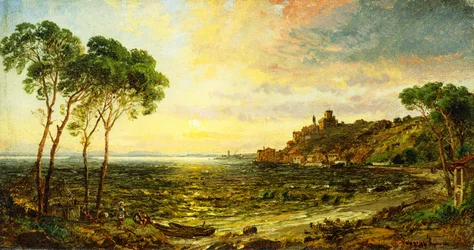 Tramonto sul lago Trasimeno, 1887