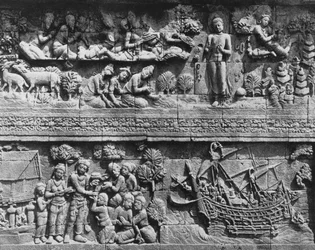 Rilievo del Bodhisattva che fa il bagno, Tempio di Borobudur