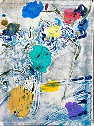 Fleur De Sel No. 09 Monotipo colorato blu, 2021