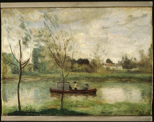 Daubigny al lavoro sulla sua "Botin" presso Auvers-sur-Oise