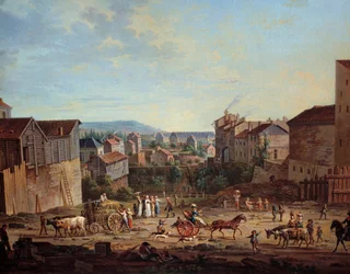 Il bastione di Michottes a Nancy. Dipinto di Jean Baptiste Claudot