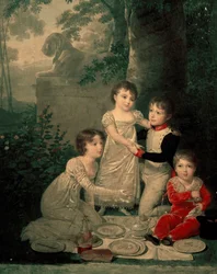 Quattro figli di Gioacchino Murat e Carolina Bonaparte (da sinistra, Letizia