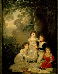 Quattro figli di Gioacchino Murat e Carolina Bonaparte (da sinistra, Letizia