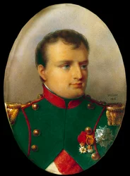 Ritratto medaglione di Napoleone I in uniforme dei cacciatori