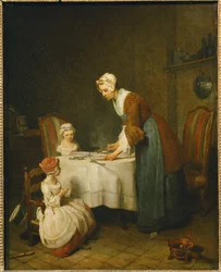La Benedicite. Una madre aspetta che la sua piccola figlia dica ...