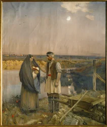 La fine della giornata (pittura su tela)