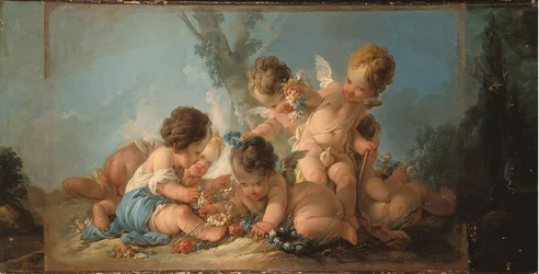 Gruppo di sei Amanti che giocano con i fiori, circa 1761