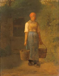 Ragazza che trasporta acqua