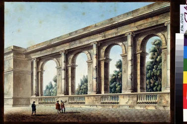 Veduta di una galleria ad arco