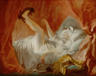Ragazza con cane intorno (olio su tela)