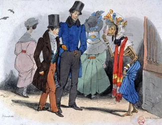 Prostitute che diffondono la sifilide, c.1850 (illustrazione)