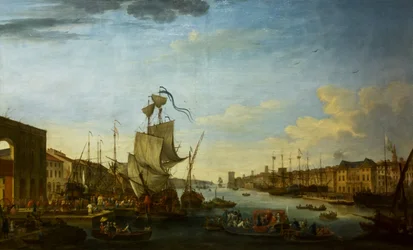 Francese: Embarquement du corps expeditionnaire de Minorque au port de Marseille sous les ordres du Duc de Richelieu Imbarco del corpo di spedizione di Minorca al porto di Marsiglia agli ordini del Maresciallo di Richelieu