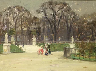Nei Giardini del Lussemburgo (olio su tela)