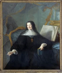 Ritratto di Anne Geyssans de Clermont-Chatte (Clermont Chatte), badessa di Chelles (m. 1789), dimensioni 1,46x1,14 m