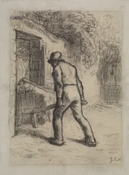 Studio per uomo con carriola