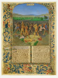 Battaglia tra Romani e Cartaginesi, probabilmente la battaglia di Cannae ...