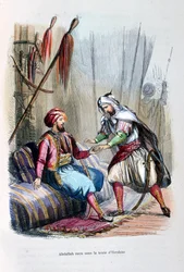 Abdullah ricevuto nella tenda di Ibrahim Pasha, 1818, c1847