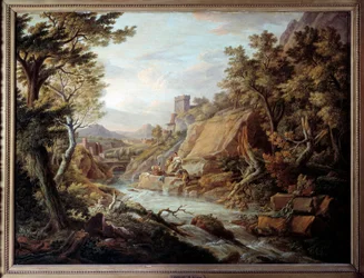 Paesaggio e fiume - Dipinto di Jean Antoine Constantin