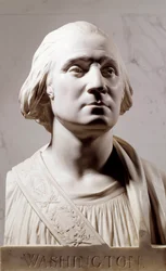 Busto in marmo di George Washington (1732-1789). Scultura di Jean Antoine Houdon (1741-1828) 1786. Parigi, Museo del Louvre