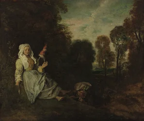 Paesaggio serale con filatoio