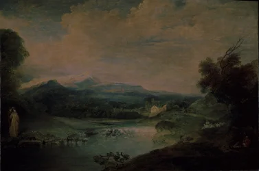Paesaggio con cascata, ca 1714