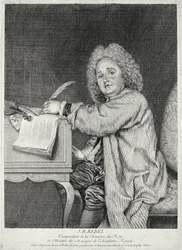 Ritratto di Jean-Ferry Rebel (1666-1747) inciso da Moyreau