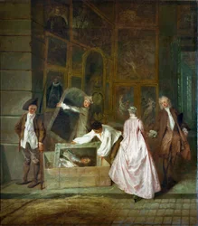Ritratto di Luigi XIV confezionato in una scatola, dettaglio