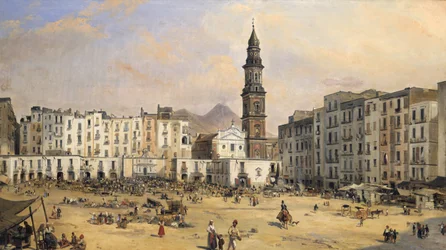 Piazza, Napoli, Italia, metà XIX secolo