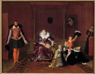 Re Enrico IV di Francia (1553-1610) che gioca con i suoi figli davanti all