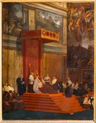 Papa Pio VII con la cappella in mano. 1820 ...