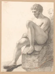 Nudo maschile seduto, visto di fronte (2º premio 1808)