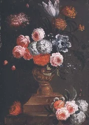 Tulipani, Calendule, Viburno, Nontiscordardimé, Rose e altri Fiori in un